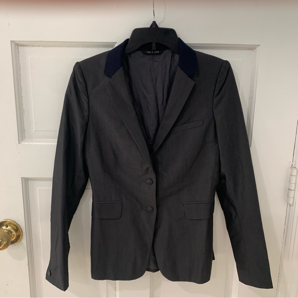 Rag & Bone Women’s Wool Blend Two Button Blazer Made in USA Size 8 Career Office